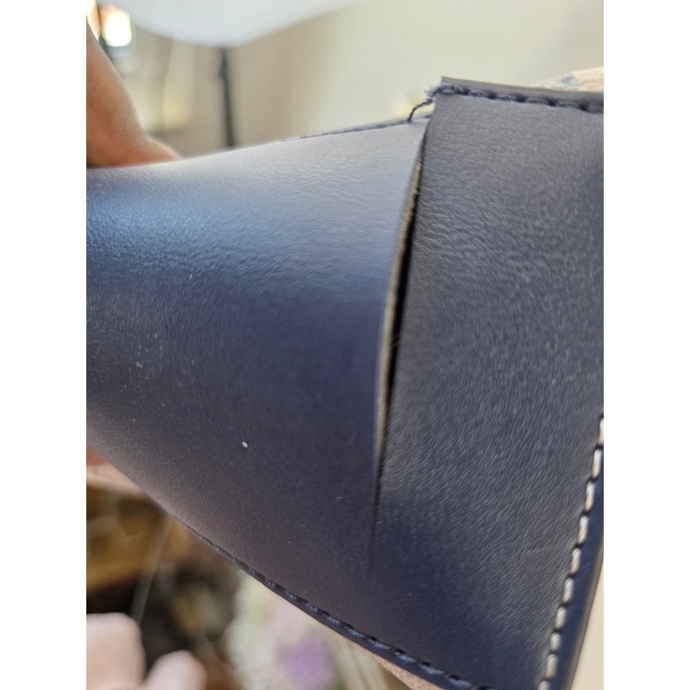 Nine West Archy Mini Satchel Navy Floral Logo Crossbody Bag  Flawed Poor - Picture 9 of 9